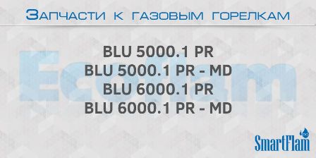 Запчасти к газовым горелкам Ecoflam серии BLU 5000.1 PR (PR-MD), BLU 6000.1 PR (PR-MD)