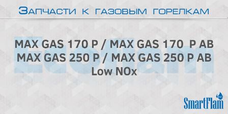 Запчасти к газовым горелкам Ecoflam серии Max Gas 170 P, Max Gas 170 P AB, Max Gas 250 P, Max Gas 250 P AB (Low Nox)