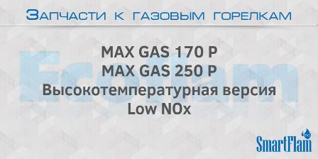 Запчасти к газовым горелкам Ecoflam серии Max Gas 170 P, Max Gas 250 P (HT LowNOx)
