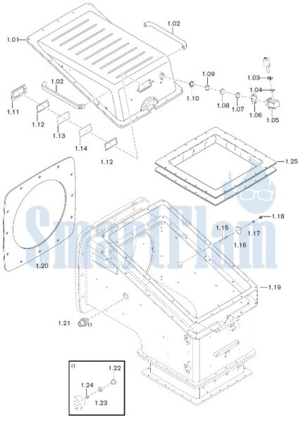 Запасные части к комбинированной горелке Weishaupt WKGMS 80/3-A ZM(H)-1SF 1 Запасные части к комбинированной горелке Weishaupt WKGMS 80/3-A ZM(H)-1SF (W-FM 100/200). Схема 1.