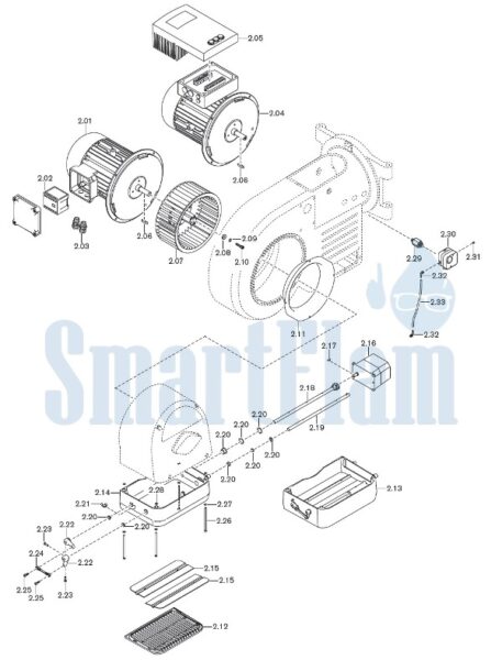 Запасные части к газовой горелке Weishaupt WM-G20/2-A/ZMI (W-FM 50). Схема 2.