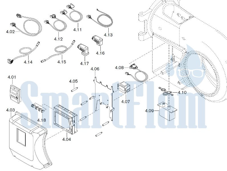 Запасные части к газовой горелке Weishaupt WM-G30/1-A/ZM-LN (W-FM 100/200) 4 Запасные части к газовой горелке Weishaupt WM-G30/1-A/ZM-LN (W-FM 100/200). Схема 4.