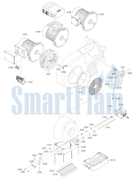 Запасные части к газовой горелке Weishaupt WM-G30/2-A/ZM (W-FM 50) 2 Запасные части к газовой горелке Weishaupt WM-G30/2-A/ZM (W-FM 50). Схема 2.