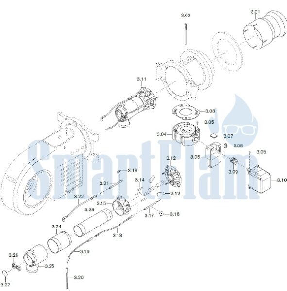 Запасные части к газовой горелке Weishaupt WM-G30/2-A/ZM (W-FM 50) 3 Запасные части к газовой горелке Weishaupt WM-G30/2-A/ZM (W-FM 50). Схема 3.