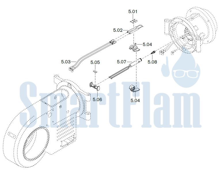 Запасные части к комбинированной горелке Weishaupt WM-GL20/2-A/ZM-R (W-FM 54). Схема 5.