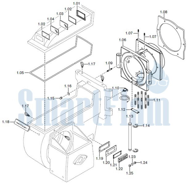 Запасные части к комбинированной горелке Weishaupt RGMS70/1-B ZM-NR (W-FM 100/200). Схема 1.