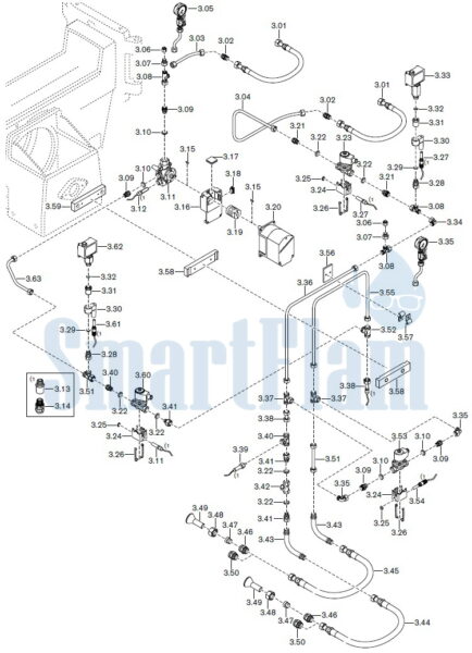 Запасные части к комбинированной горелке Weishaupt RGMS70/1-B ZM-NR (W-FM 100/200). Схема 3.