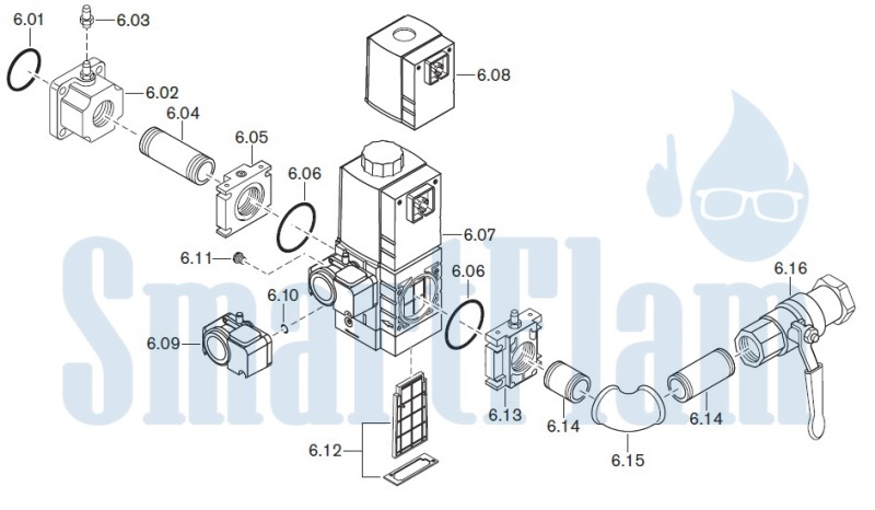 Запасные части к комбинированной горелке Weishaupt WGL30/1-C/ZM. Схема 6.