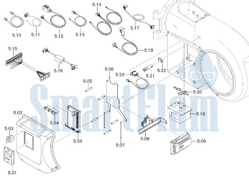 Запасные части к комбинированной горелке Weishaupt WM-GL30/1-A/ZM-R (W-FM 54). Схема 5.