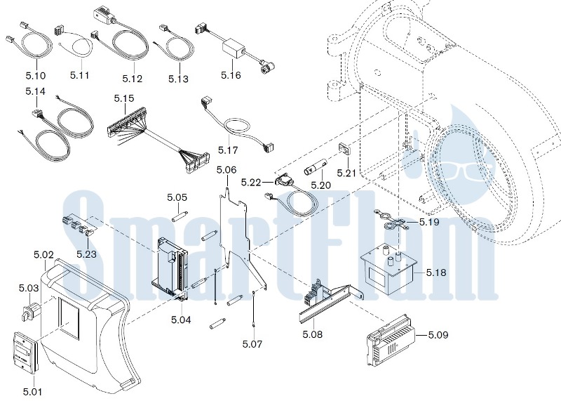 Запасные части к комбинированной горелке Weishaupt WM-GL30/1-A/ZM-T (W-FM 54). Схема 5.