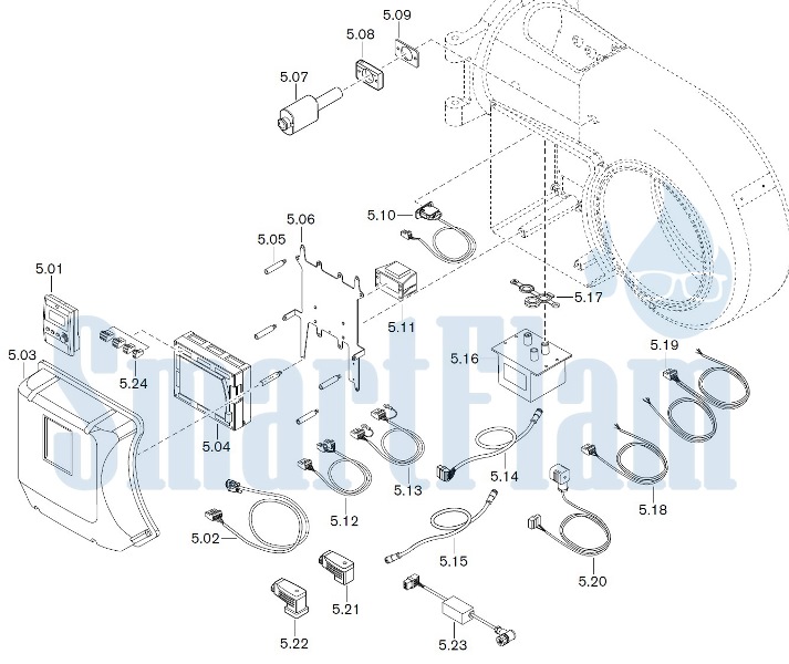 Запасные части к комбинированной горелке Weishaupt WM-GL30/3-A/ZM-R (W-FM 100/200). Схема 5.