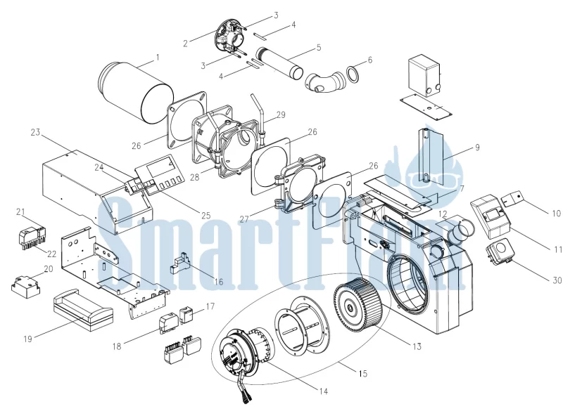 Запасные части для газовой горелки Giersch MG10/1/2-DZM-LN 2 Газовая горелка Giersch MG10/1/2-DZM-LN