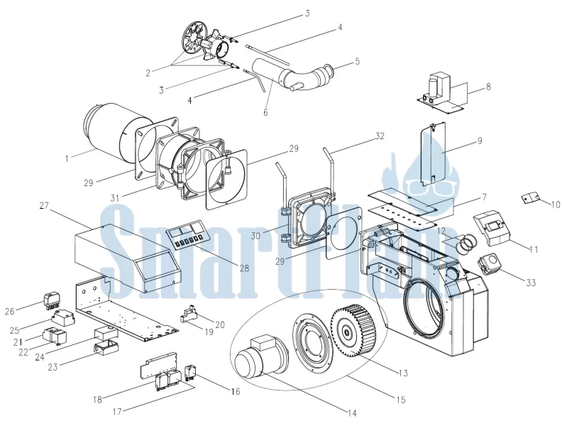 Запасные части для газовой горелки Giersch MG20/1-LN / MG20/2-LN 1 Газовая горелка Giersch MG20/1-LN / MG20/2-LN