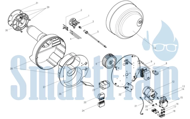 Запчасти для дизельной горелки Giersch R20(-L)AE 5 Жидкотопливная горелка Giersch R20(-L)AE