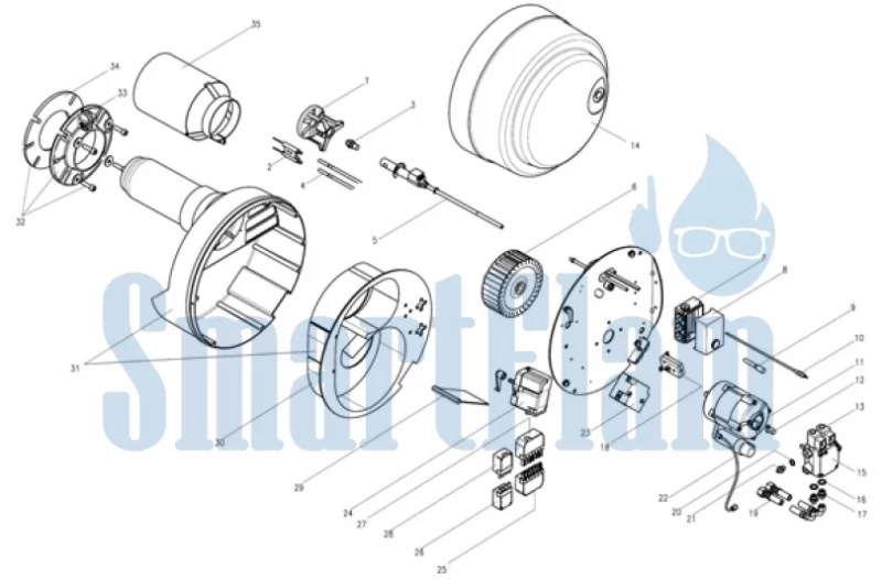 Запасные части для дизельной горелки Giersch R20-Z-L-BI Nox / R20.4-Z-L-LN 10 Жидкотопливная горелка Giersch R20-Z-L-BI Nox