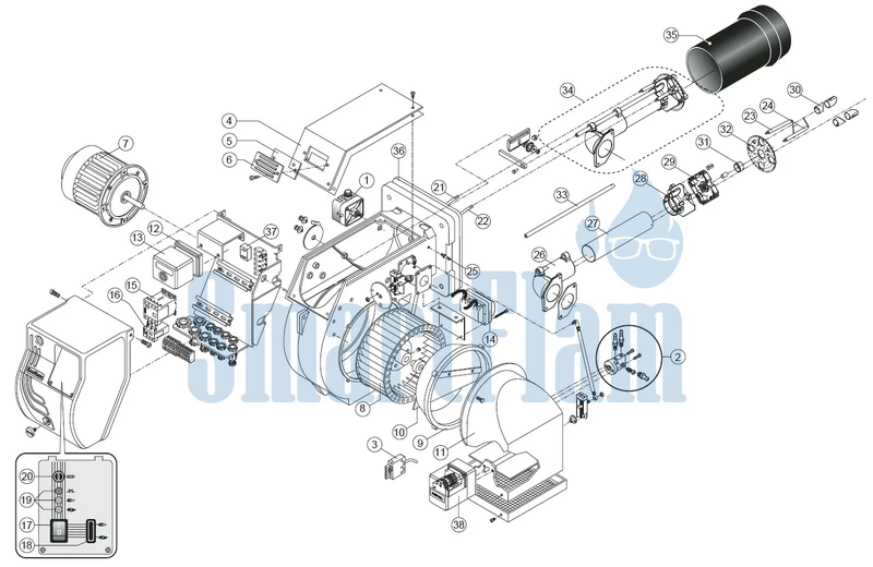 Схема Ecoflam BLU 500.1 PAB (MC) / BLU 700.1 PAB (MC) / BLU 1000.1 PAB (MC) / BLU 1200.1 PAB (MC) Low Nox