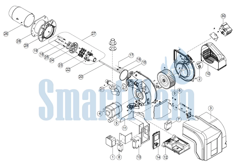 Схема Ecoflam Ecoflam MAX GAS 170 P AB TW Low Nox / MAX GAS 250 P AB TW Low Nox