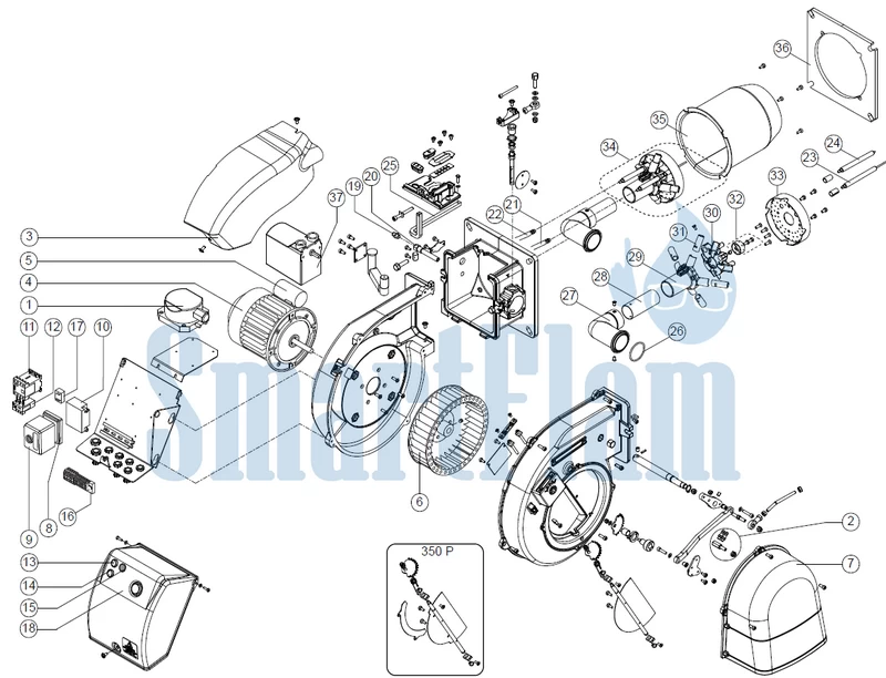 Схема Ecoflam MAX GAS 350 P AB Low Nox / MAX GAS 500 P AB Low Nox