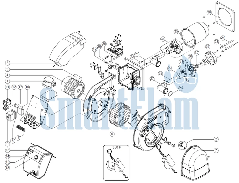 Схема Ecoflam MAX GAS 350 P Low Nox / MAX GAS 500 P Low Nox