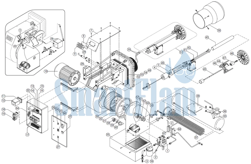 Схема Ecoflam OILFLAM 300.1 PR / OILFLAM D 300.1 PR / OILFLAM 400.1 PR / OILFLAM D 400.1 PR +MD версии