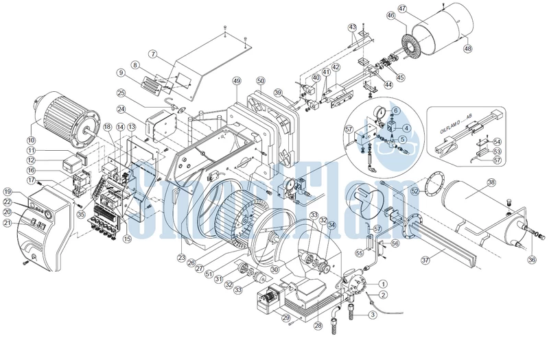 Схема Ecoflam OILFLAM 50.1 AB / OILFLAM D 50.1 AB / OILFLAM 80.1 AB / OILFLAM D 80.1 AB / OILFLAM 120.1 AB / OILFLAM D 120.1 AB