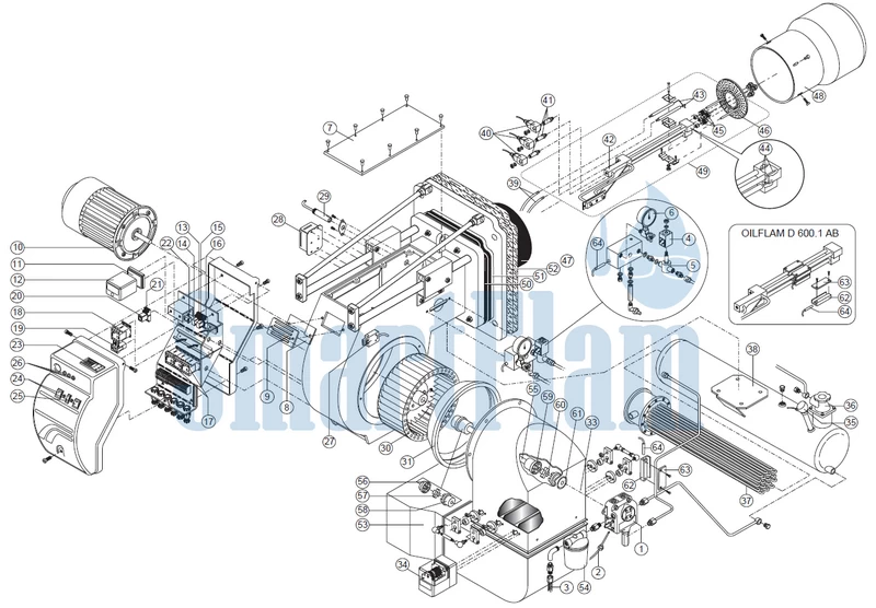 Схема Ecoflam OILFLAM 500.1 AB / OILFLAM D 500.1 AB / OILFLAM 600.1 AB / OILFLAM D 600.1 AB