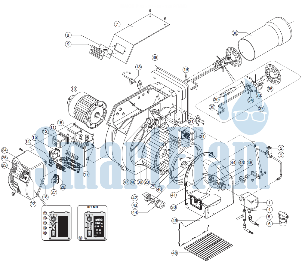 Схема Ecoflam MAIOR P 45 PR / MAIOR P 60 PR / MAIOR P 80 PR / MAIOR P120 PR