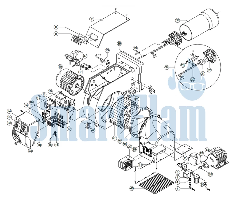 Схема Ecoflam MAIOR P 60 AB CV / MAIOR P 80 AB CV / MAIOR P 120 AB CV