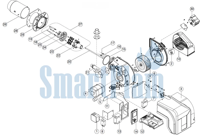Схема Ecoflam MAX GAS 170 PAB / MAX GAS 250 PAB