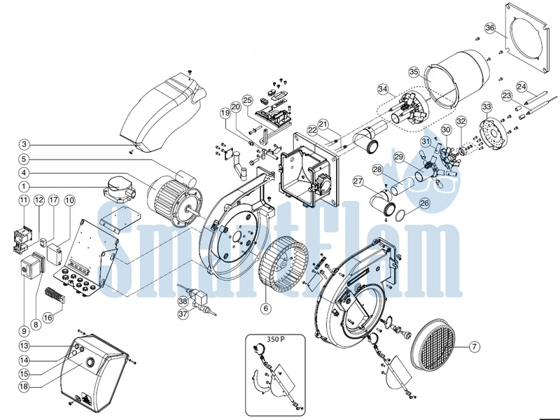 Схема Ecoflam MAX GAS 350 P CV / MAX GAS 500 P CV