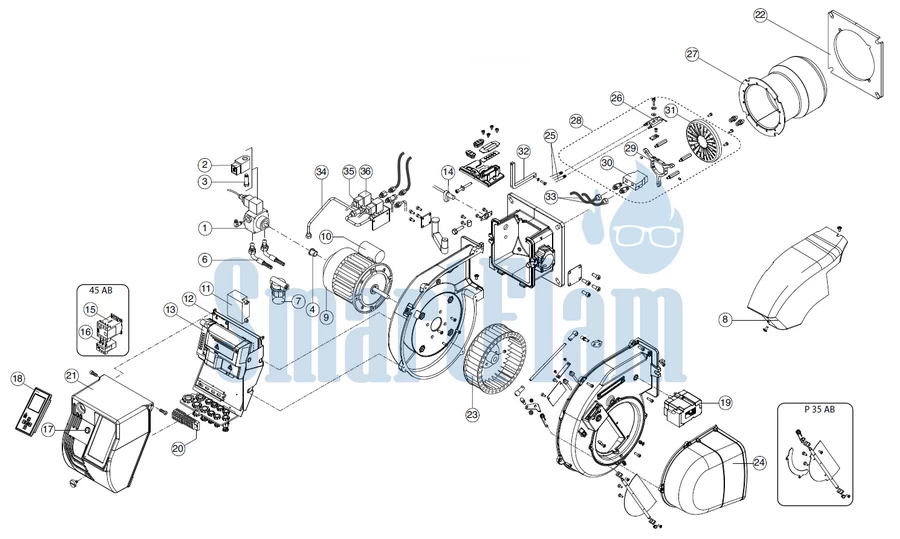 Схема Ecoflam MAX P 35 AB TW / MAX P 45 AB TW