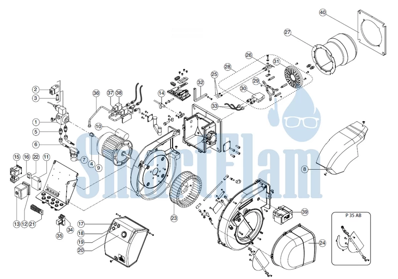 Схема Ecoflam MAX P 35 AB LMO44 / MAX P 45 AB LMO44
