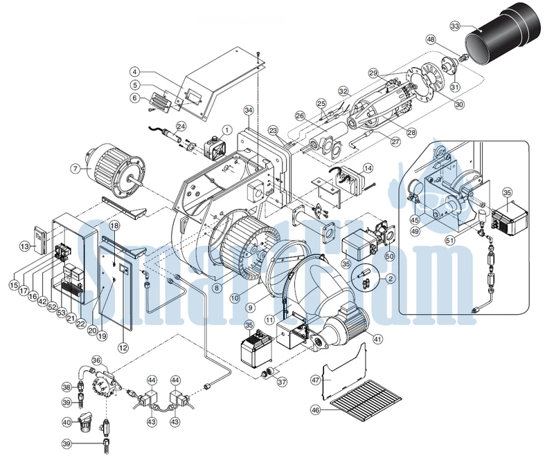 Схема Ecoflam MULTICALOR 70 PRE / MULTICALOR 100 PRE / MULTICALOR 140 PRE