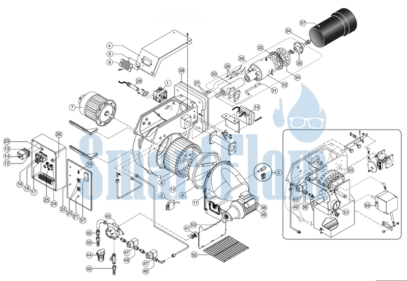 Схема Ecoflam MULTICALOR 45 PR / MULTICALOR 70 PR / MULTICALOR 100 PR / MULTICALOR 140 PR
