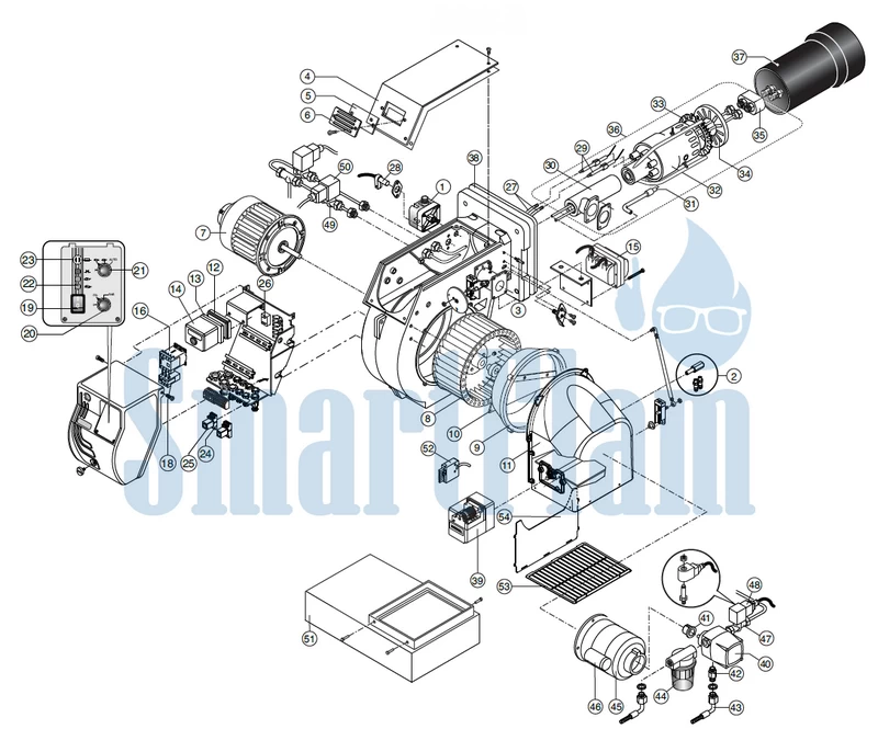 Схема Ecoflam MULTICALOR 45 CV / MULTICALOR 70 CV / MULTICALOR 100 CV / MULTICALOR 140 CV