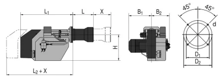 Габариты Giersch M10-AE / M10-Z-L / M10.2-Z-L