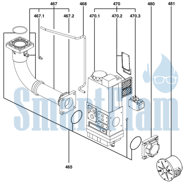 Запчасти к горелочным устройствам Elco серии TECTRON E6 G/F-VT. Газовая арматура MB-VEF 420/425